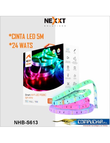 Cinta LED inteligente Wi-Fi RGBIC de 5m