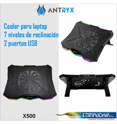 COOLER NB 17.3 ANTRYX X500 LED RGB GAMING