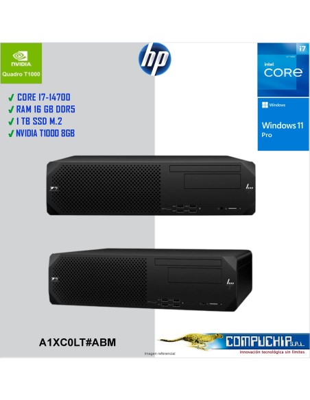 computadora Workstation HP Z2 G9 SFF, Core i7-14700 2.10 / 5.40GHz, 16GB (1x16GB) DDR5-4800MHz NECC