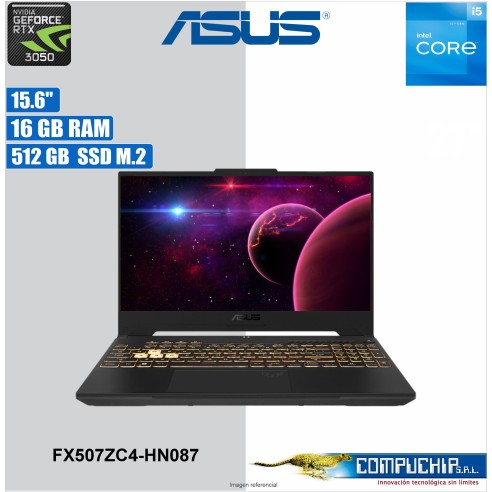 Notebook ASUS TUF FX507ZC4-HN087 15.6" FHD Value-IPS Core i5-12500H hasta 4.5GHz 16G DDR4-3200