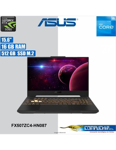 Notebook ASUS TUF FX507ZC4-HN087 15.6" FHD Value-IPS Core i5-12500H hasta 4.5GHz 16G DDR4-3200