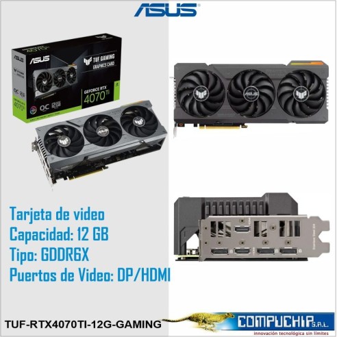 Tarjeta de video ASUS TUF Gaming GeForce RTX 4070 Ti 12GB GDDR6X, PCI-E 4.0