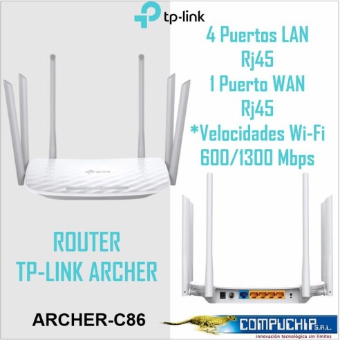AC1900  ROUTER WIFI DOBLE BANDA 2.4-5GHZ 6 ANTENAS