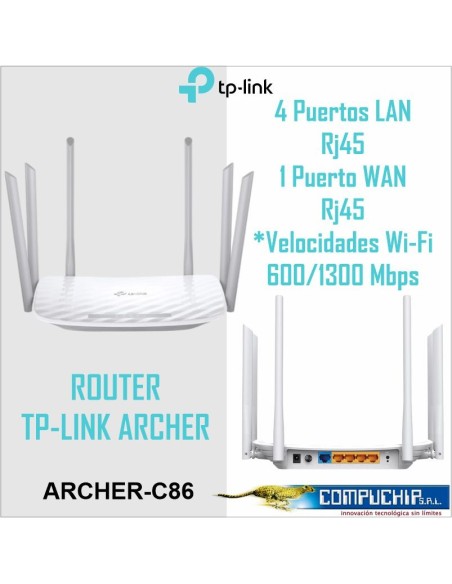 AC1900  ROUTER WIFI DOBLE BANDA 2.4-5GHZ 6 ANTENAS
