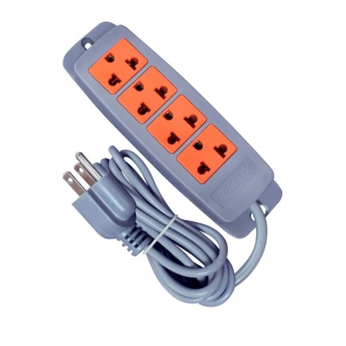 Opalux Extensión vulcanizado Opalux 5m, 4 tomas, enchufe trifásico, gris