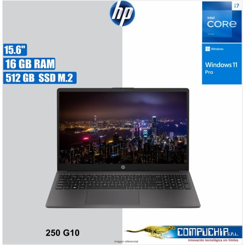 Notebook HP 250 G10, 15.6" LCD LED HD SVA, Core i7-1355U 1.70/5.00GHz, 16GB DDR4-3200MHz.