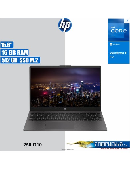 Notebook HP 250 G10, 15.6" LCD LED HD SVA, Core i7-1355U 1.70/5.00GHz, 16GB DDR4-3200MHz.
