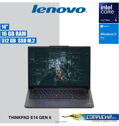 Notebook Lenovo Thinkpad E14 Gen 6 14" WUXGA IPS Core Ultra 5 125U 4.3GHz 16GB DDR5 5600