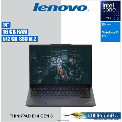 Notebook Lenovo Thinkpad E14 Gen 6 14" WUXGA IPS Core Ultra 5 125U 4.3GHz 16GB DDR5 5600