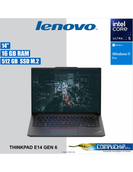 Notebook Lenovo Thinkpad E14 Gen 6 14" WUXGA IPS Core Ultra 5 125U 4.3GHz 16GB DDR5 5600