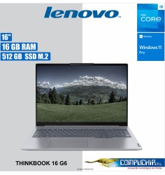 Notebook Lenovo Thinkbook 16 G6 16" WUXGA IPS Core i5-13420H, 3.4GHz, 16GB DDR5-5200MHz