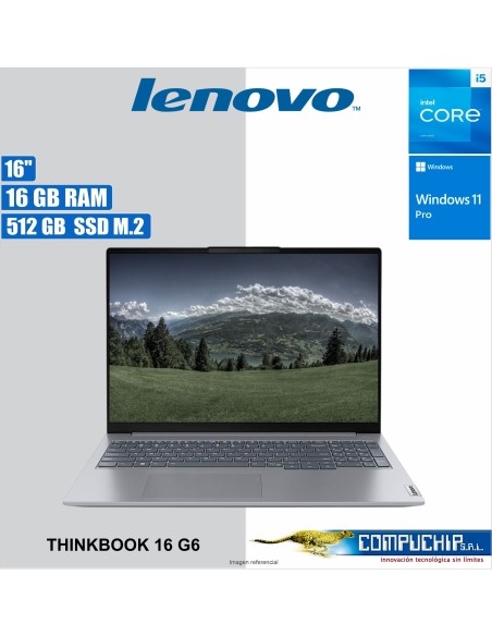 Notebook Lenovo Thinkbook 16 G6 16" WUXGA IPS Core i5-13420H, 3.4GHz, 16GB DDR5-5200MHz