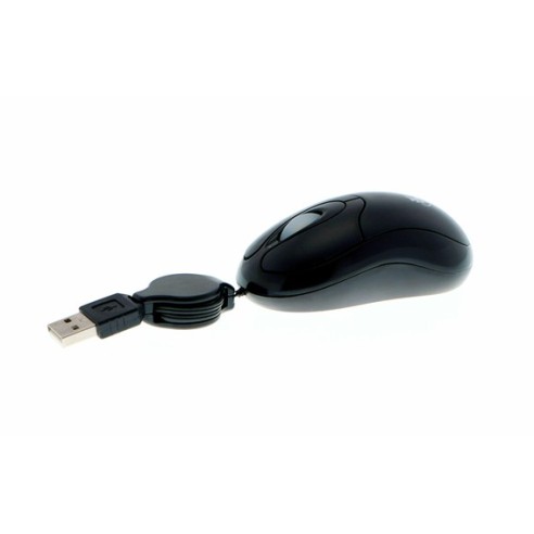 Mouse óptico con cable retráctil