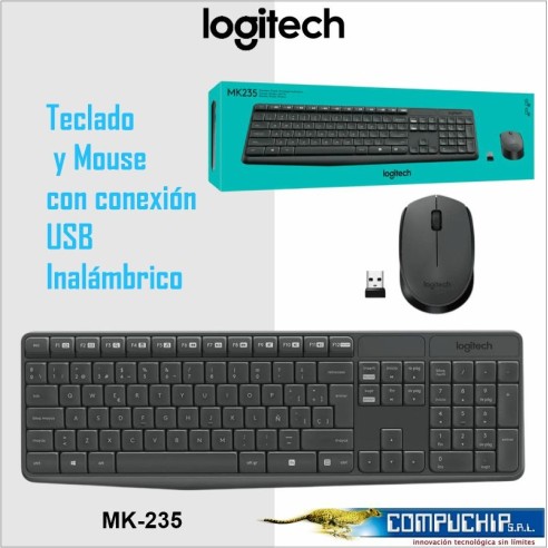 KIT LOGITECH MK235 WIRELESS TECLADO + MOUSE