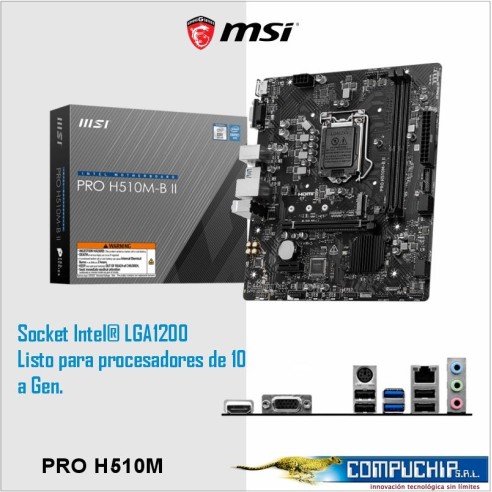 Motherboard MSI PRO H510M-B II Chipset Intel H470, LGA1200, HDMI, VGA, mATX