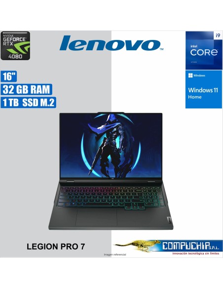 Notebook Lenovo Legion Pro 7, 16" WQXGA IPS, Core i9-14900HX 2.2/5.8GHz, 32GB DDR5-5600MHz