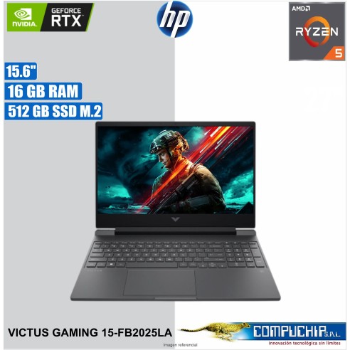 Notebook HP Victus Gaming 15-fb2025la, 15.6" FHD IPS, Ryzen 5 8645HS 5GHz 16GB DDR5-5600