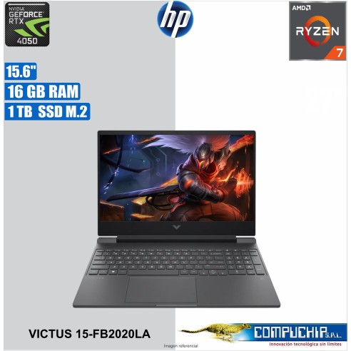 Notebook HP Victus 15-fb2020la, 15.6" FHD IPS, Ryzen R7-8845HS hasta 5.1GHz 16GB DDR5-5600