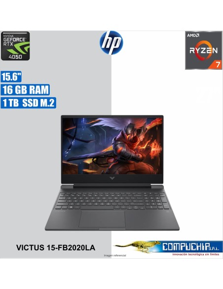 Notebook HP Victus 15-fb2020la, 15.6" FHD IPS, Ryzen R7-8845HS hasta 5.1GHz 16GB DDR5-5600