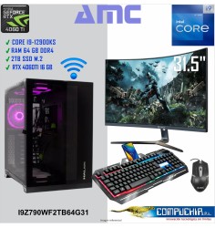 PC INTEL CORE I9-12900KS 3.40 GHZ, Z790 64GB DDR4, 2TB SSD M.2, MONITOR 31.5".