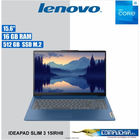 Laptop Lenovo IdeaPad Slim 3 15IRH8, 15.6" FHD TN, Intel Core i5-13420H 4.6GHz, 16GB LPDDR5-4800