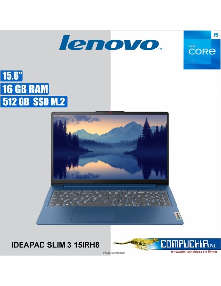 Laptop Lenovo IdeaPad Slim 3 15IRH8, 15.6" FHD TN, Intel Core i5-13420H 4.6GHz, 16GB LPDDR5-4800