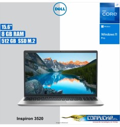 Notebook Dell Inspiron 3520, 15.6" FHD IPS, Core i7-1255U hasta 4.7GHz, 8GB DDR4 SO-DIMM