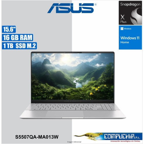 NoteBook ASUS S5507QA-MA013W 15.6" 3K OLED QUALCOMM SNAPDRAGON X PLUS X1P-42-100 3.4GHZ 16GB 1TB