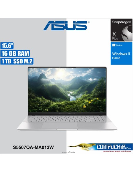 NoteBook ASUS S5507QA-MA013W 15.6" 3K OLED QUALCOMM SNAPDRAGON X PLUS X1P-42-100 3.4GHZ 16GB 1TB