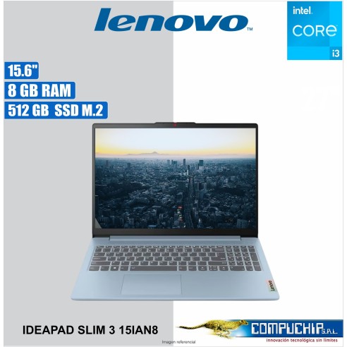 Notebook Lenovo IdeaPad Slim 3 15IAN8 15.6" FHD TN Core i3-N305 1.8/3.8GHz 8GB LPDDR5-4800