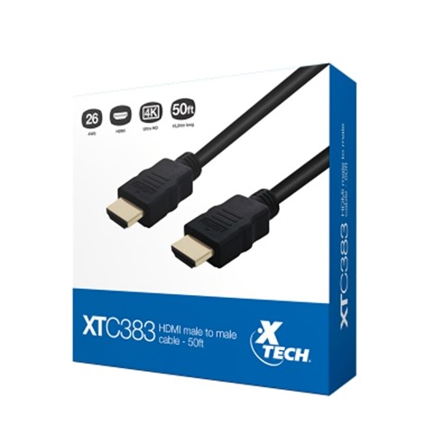 Cable Xtech plano con conector HDMI macho a HDMI macho - 15,24 Metros