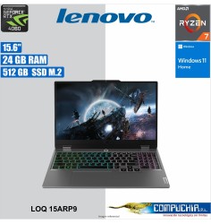 Notebook Lenovo LOQ 15ARP9 15.6" FHD IPS, AMD Ryzen 7 7435HS 3.1/4.5GHz, 24GB DDR5-4800MHz