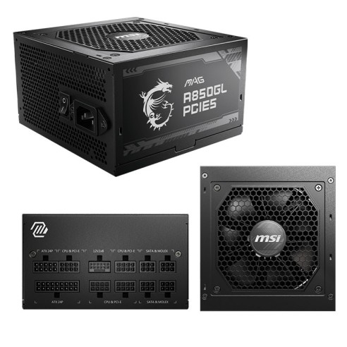 Fuente de alimentación MSI MAG A850GL PCIE5, 850W, 80 PLUS Gold, Formato ATX.