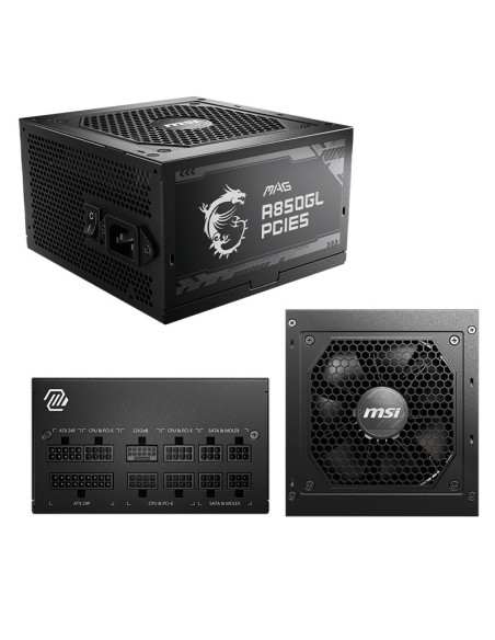 Fuente de alimentación MSI MAG A850GL PCIE5, 850W, 80 PLUS Gold, Formato ATX.