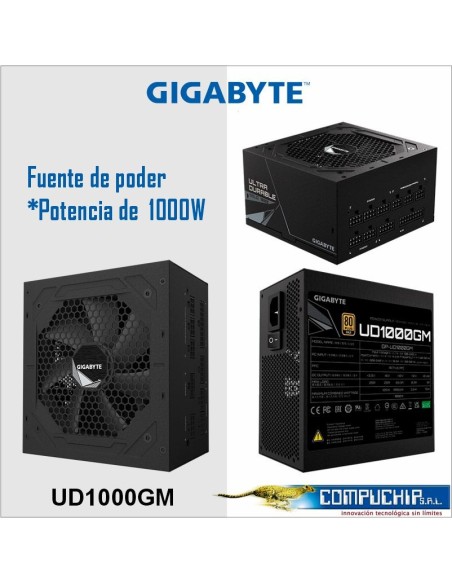 Fuente de alimentación Gigabyte UD1000GM, 1000W, ATX, 80 PLUS Gold Certified