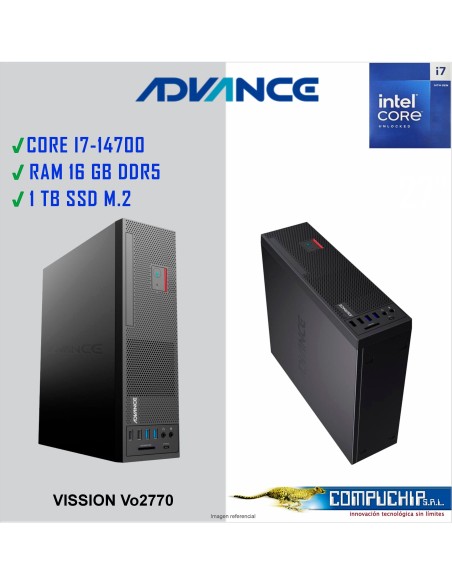 Computadora Advance Vission VO2770, Intel Core i7-14700 2.1GHz, 16GB DDR5, 1TB SSD M.2 NMVe