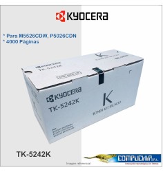 TONER KYOCERA TK-5242K, NEGRO, 4000 PAGINAS, PARA ECOSYS M5526CDW.