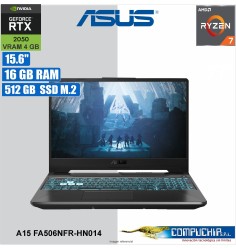 Notebook ASUS TUF GAMING A15 FA506NFR-HN014, 15.6" FHD IPS, AMD Ryzen 7 7435HS 3.1/4.5GHz, 16GB DDR5-4800, SSD 512GB.