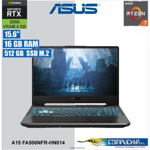 Notebook ASUS TUF GAMING A15 FA506NFR-HN014, 15.6" FHD IPS, AMD Ryzen 7 7435HS 3.1/4.5GHz, 16GB DDR5-4800, SSD 512GB.