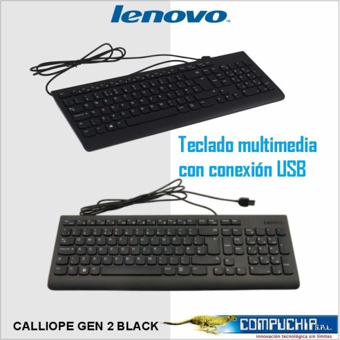 Teclado USB LENOVO Calliope Gen 2 Black