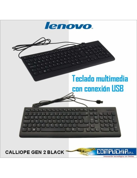 Teclado USB LENOVO Calliope Gen 2 Black