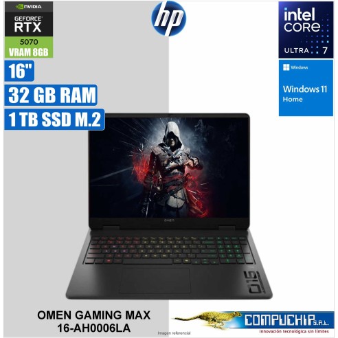 Notebook HP Gaming OMEN MAX 16-ah0006la,16” 2.5K IPS, Core Ultra 7 255HX 5,2GHZ, 32GB