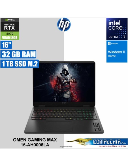 Notebook HP Gaming OMEN MAX 16-ah0006la,16” 2.5K IPS, Core Ultra 7 255HX 5,2GHZ, 32GB