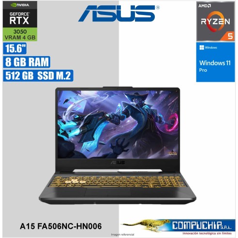 Notebook ASUS TUF GAMING A15 FA506NC-HN006 15.6", AMD Ryzen™ 5 7535HS, 16GB DDR5, 512GB VRAM 4GB