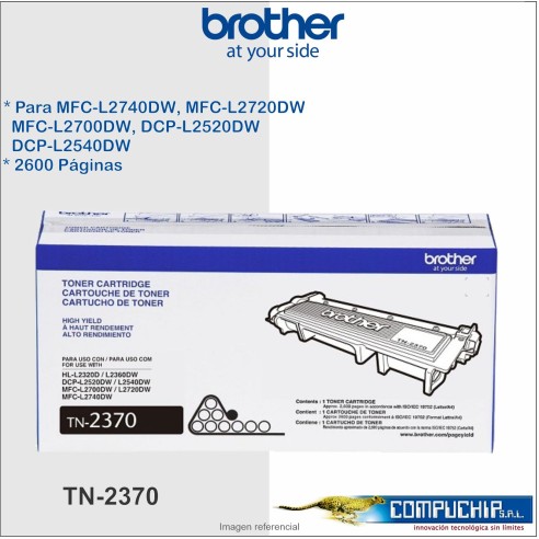 TONER BROTHER TN-2370 2600 PÁGINAS.