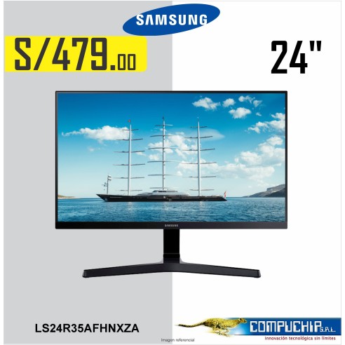 Monitor Samsung SR35 LS24R35AFHNXZA, 24" LED, 1920x1080 IPS FHD, HDMI y VGA.