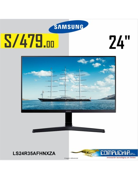Monitor Samsung SR35 LS24R35AFHNXZA, 24" LED, 1920x1080 IPS FHD, HDMI y VGA.