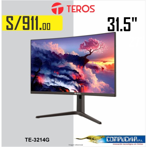 Monitor Curvo Gaming Teros TE-3214G, 31.5" 2K QHD, 2560 x 1440, HDMI/ DisplayPort/FREESYNC