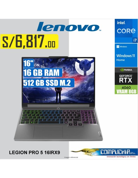Laptop Lenovo Legion Pro 5 16IRX9, 16" FHD IPS, Core i7-14700HX 5.5GHz, 16GB DDR5-5600