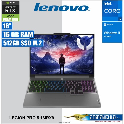 Laptop Lenovo Legion Pro 5 16IRX9, 16" FHD IPS, Core i7-14700HX 5.5GHz, 16GB DDR5-5600